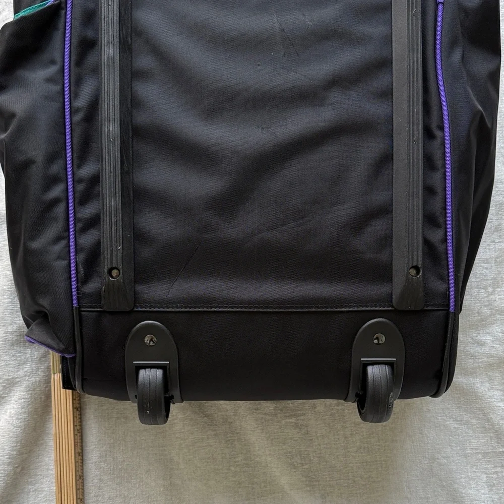 Pierre Cardin Vintage 90s Black Purple Duffel Bag Travel Gym Bag